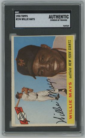 1955 Topps #194 Willie Mays SGC Authentic (Evidence of Trimming)