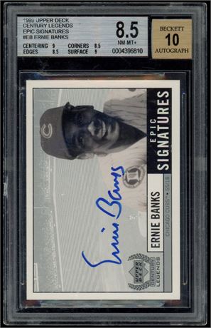 1999 UD Century Legends Epic Signatures Ernie Banks BGS 8.5 Auto 10