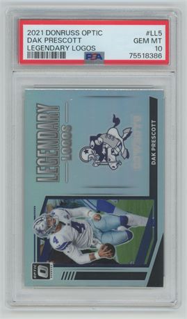 2021 Donruss Optic Dak Prescott Legendary Logos PSA 10 GEM MINT