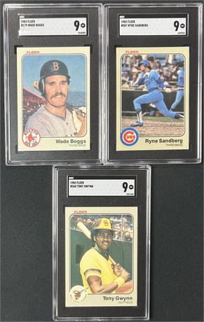 1983 Fleer HOF RC Lot (3) All SGC 9 MINT