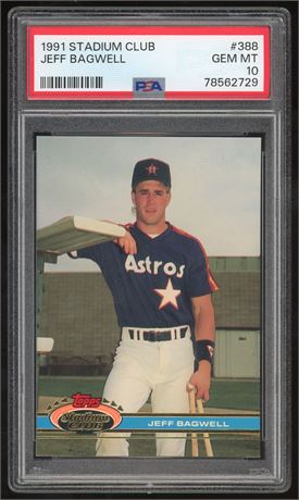 1991 Stadium Club #388 Jeff Bagwell RC PSA 10 GEM MINT