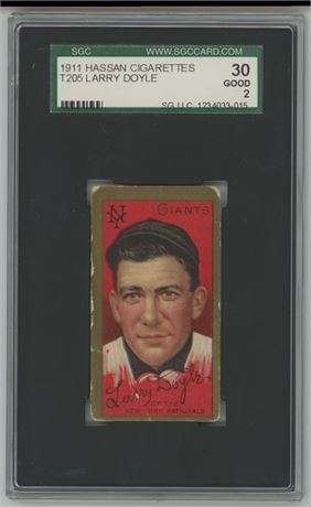 1911 T205 Hassan Larry Doyle SGC 2 GOOD