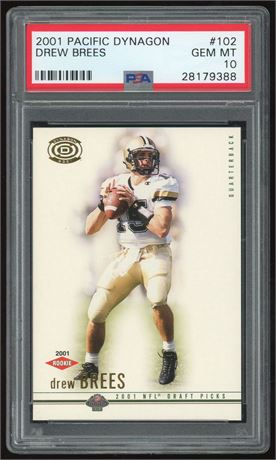 2001 Pacific Dynagon #102 Drew Brees PSA 10 GEM MINT