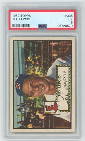 1952 Topps #335 High # Ted Lepcio PSA 5 EX GREAT CENTERING