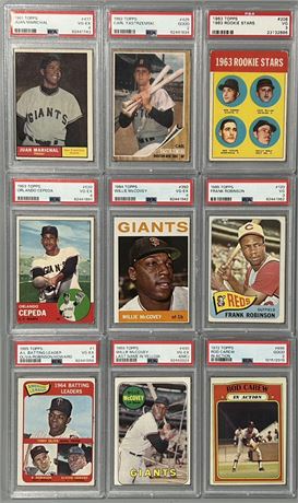 1961-72 Topps PSA Graded 2-4 Star Lot (9) w/ McCovey, Cepeda, F Robinson