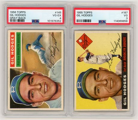 1955-56 Topps PSA Graded Gil Hodges Lot (2)