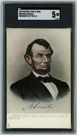 1905 Raphael Tuck & Sons Abraham Lincoln Postcard Presidents Of The US SGC 5 EX