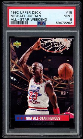 1992 Upper Deck #15 Michael Jordan All-Star Weekend PSA 9