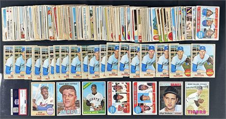 1963-1970 Topps Baseball Lot (155+) w/ Stars Low Grade to VG