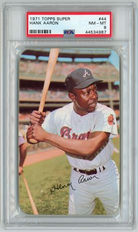 1971 Topps Super #44 Hank Aaron PSA 8 NMMT