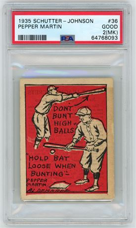 1935 Schutter Johnson Pepper Martin PSA 2 (MK)