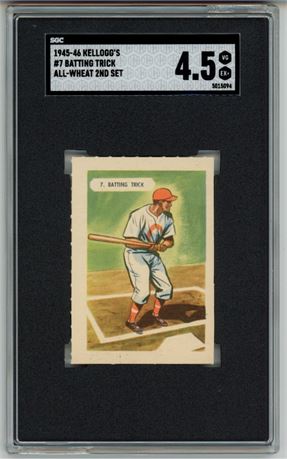 1945 Kellogg's #7 Batting Trick All-Wheat 2nd Set SGC 4.5 VGEX+ Only SGC Example
