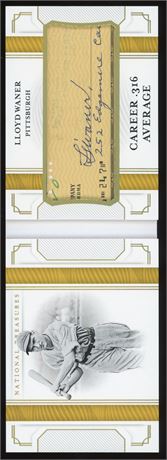 2019 Panini National Treasure 6/10 Lloyd Waner Cut Auto Booklet