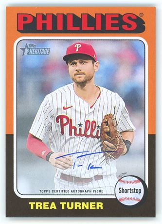 2024 Topps Heritage Trea Turner Real One On Card Autograph