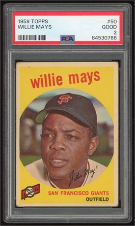 1959 Topps #50 Willie Mays PSA 2 GOOD