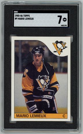 1985 Topps #9 Mario Lemieux RC SGC 7 NM