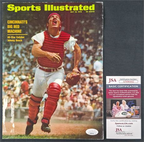 Johnny Bench Signed Sports Illustrated Cover (July 13, 1970) JSA