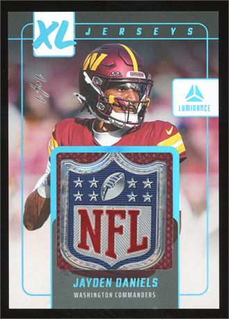 2025 Panini Luminance XL Jerseys Jayden Daniels NFL Shield 1/1 (READ)