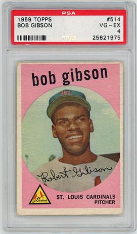 1959 Topps #514 Bob Gibson RC Hi# PSA 4 VGEX