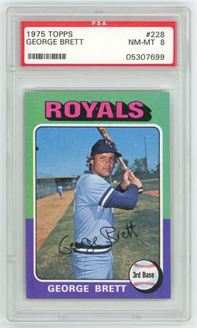 1975 Topps #228 George Brett RC PSA 8 NMMT Great Color