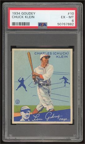 1934 Goudey #10 Chuck Klein PSA 6 EXMT