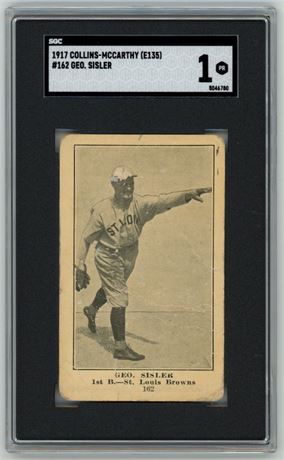 1917 E135 Collins-McCarthy #162 George Sisler SGC 1 POOR
