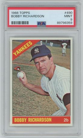 1966 Topps #490 Bobby Richardson PSA 9 MINT