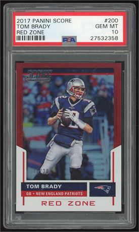 2017 Panini Score #200 Red Zone Tom Brady 11/20 PSA 10 GEM MINT