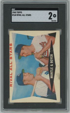 1960 Topps #160 Mickey Mantle Rival All-Stars SGC 2 GOOD