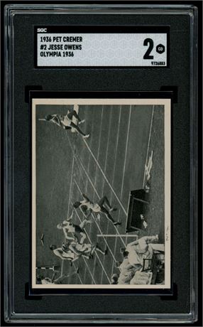 1936 Pet Cremer #2 Jesse Owens Olympia 1936 SGC 2 GOOD+