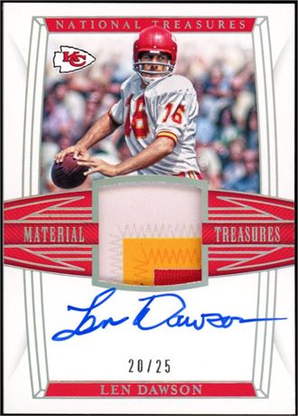 2019 National Treasures Len Dawson Patch Autograph 20/25