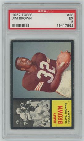 1962 Topps #28 Jim Brown PSA 5 EX