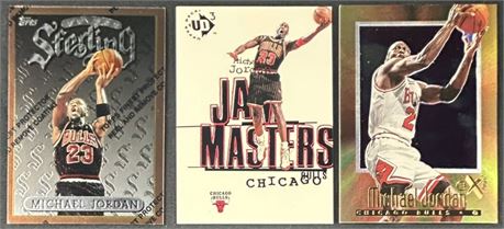 1996-1997 Michael Jordan Basketball Lot (3) w/ Jam Masters, Sterling, and ex2000