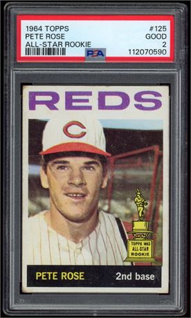1964 Topps #125 Pete Rose All-Star Rookie PSA 2 DEAD CENTERED