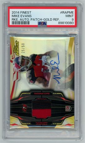 2014 Finest Mike Evans RPA Gold Refractor 25/50 PSA 9 MINT Pop 2 Only 4 Higher