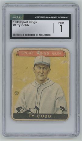 1933 Sport kings #1 Ty Cobb CGC 1 POOR