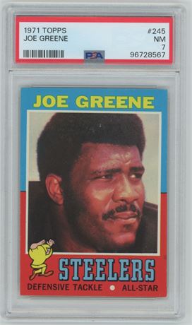 1971 Topps #245 "Mean" Joe Greene RC PSA 7 NM CENTERED