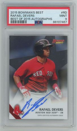 2015 Bowman's Best Rafael Devers Best of 2015 Autographs PSA 9 MINT