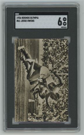 1936 Kosmos Olympia #61 Jesse Owens SGC 6 EXMT (Pop 1, None Higher) RARE