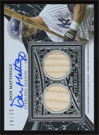 2023 Topps Sterling 18/25 Don Mattingly Game Used Memorabilia w/ On Card Auto