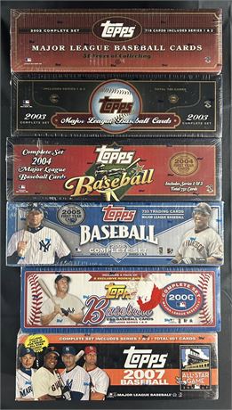 2002-2007 Topps Baseball Complete Set Lot (6) Factory Sealed