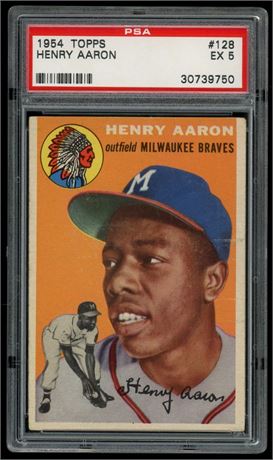 1954 Topps #128 Hank Aaron RC PSA 5 EX