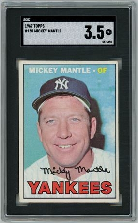 1967 Topps #150 Mickey Mantle SGC 3.5 VG+