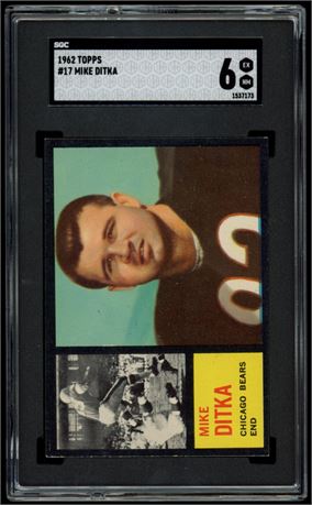 1962 Topps #17 Mike Ditka RC SGC 6