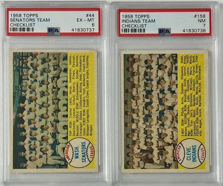 1958 Topps PSA Graded Lot (2) Checklist