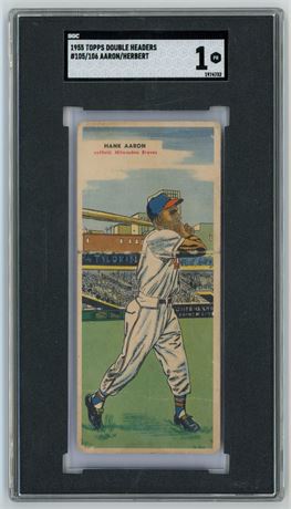 1955 Topps Double Headers #105/106 Aaron/Herbert SGC 1