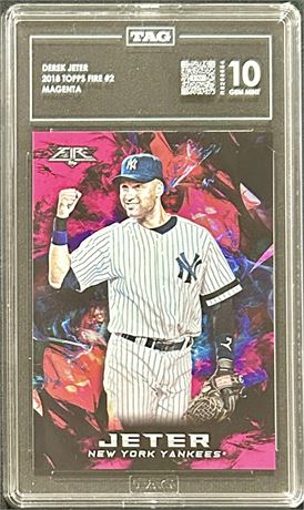 2018 Topps Fire #2 Derek Jeter Magenta 15/25 TAG 10 GEM MINT