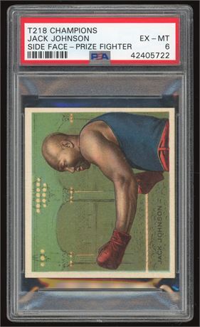 1910 Mecca T218 Champions Jack Johnson Side Face Prize Fighter PSA 6 EXMT