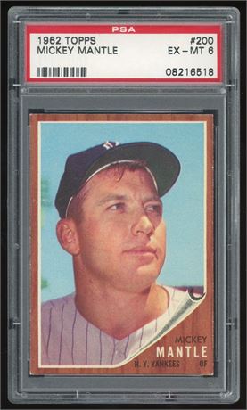 1962 Topps #200 Mickey Mantle PSA 6 EXMT CENTERED
