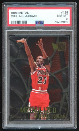 1996 Metal #128 Michael Jordan PSA 8 NM-MT
